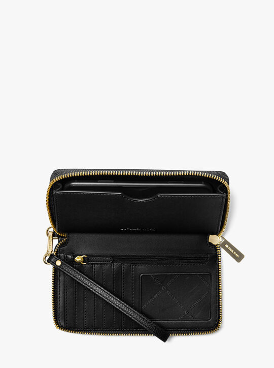 michael kors large pebbled leather smartphone wristlet