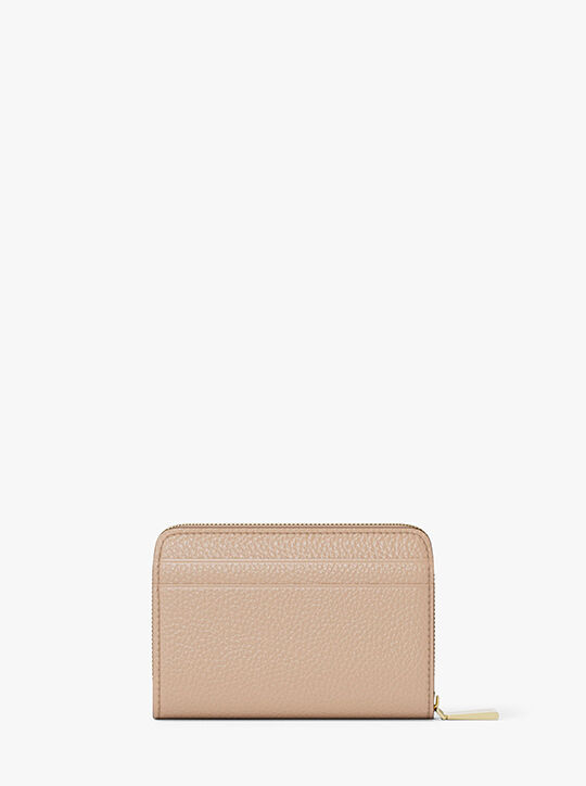 michael kors jet set small pebbled leather zip around card case