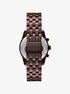 michael kors mini bryant pav  brown tone watch
