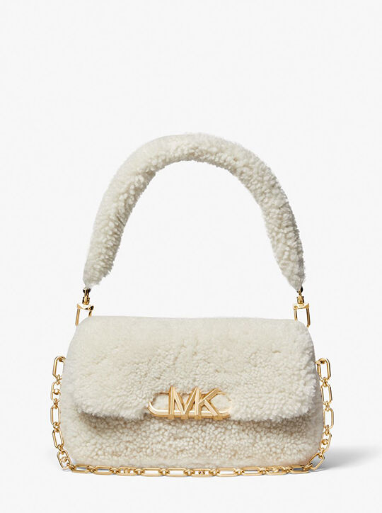 michael kors parker medium shearling shoulder bag