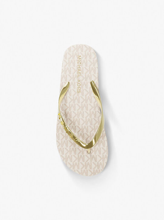 Signature Logo Flip Flops michael kors signature logo flip flops