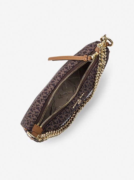 Jet Set Charm Medium Logo Jacquard Convertible Crossbody Bag, BRN