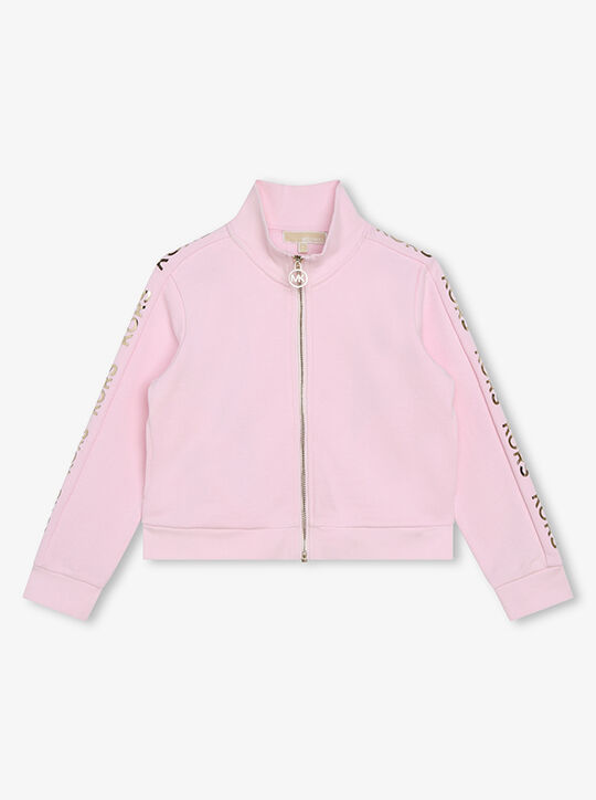 michael kors logo tape cotton fleece track jacket