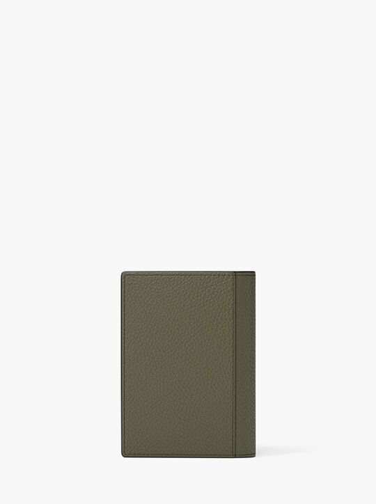 michael kors hudson pebbled leather folio card case
