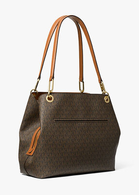 michael kors kensington large signature logo tote bag