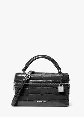 michael kors jana extra small crocodile embossed leather crossbody bag