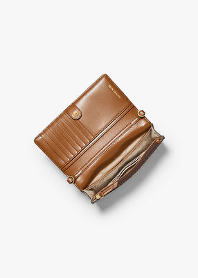 michael kors حقيبة كروس جيت سيت منسوجة صغيرة مطبوعة للهواتف الذكية