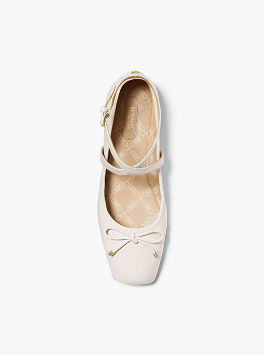 michael kors collette leather ballet flat