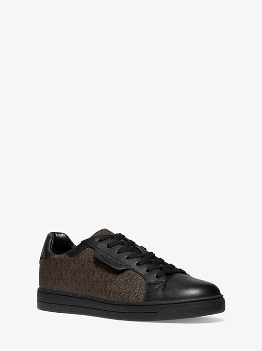 michael kors keating logo and leather sneaker