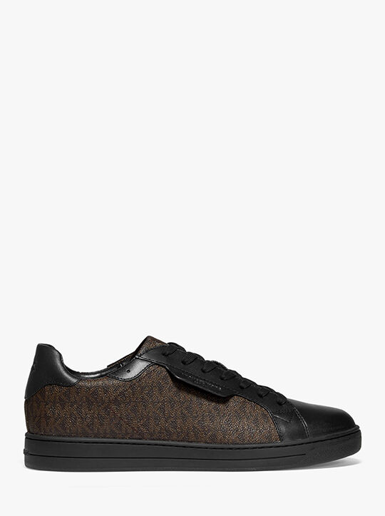 Keating Logo and Leather Sneaker michael kors keating logo and leather sneaker