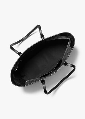 michael kors حقيبة كوين كبيرة الحجم من الجلد ومزينة بشعار الماركة