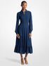 michael kors smocked georgette shirtdress
