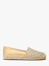 michael kors kendrick metallic signature logo and leather slip on espadrille