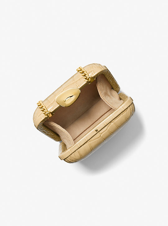 Tina Mini Crocodile Embossed Leather Minaudière michael kors tina mini crocodile embossed leather minaudie re