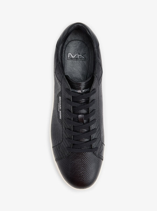Keating Lizard Embossed Leather Sneaker michael kors keating lizard embossed leather sneaker