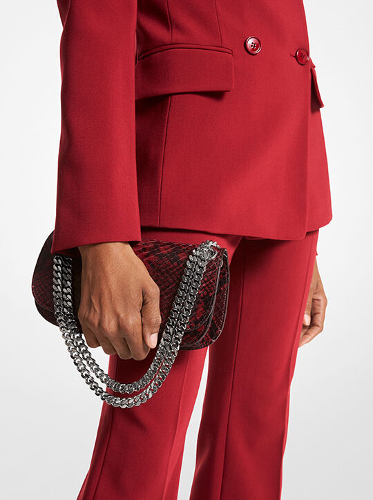 Christie Mini Python Embossed Leather Envelope Bag michael kors christie mini python embossed leather envelope bag