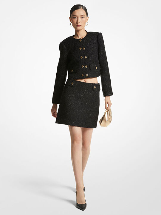 Metallic Tweed Mini Skirt michael kors metallic tweed mini skirt