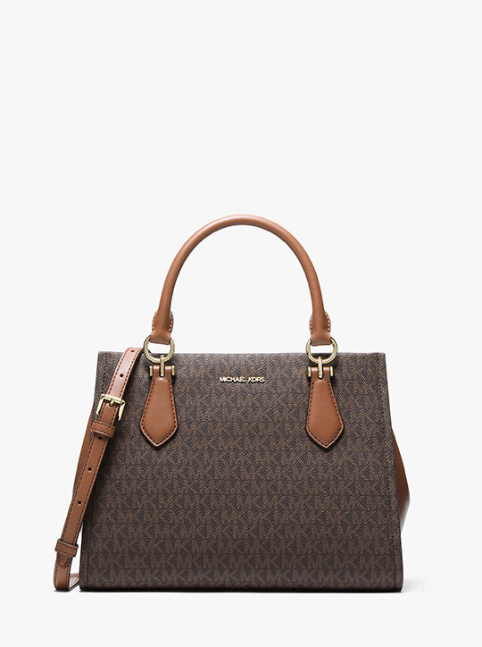 michael kors marilyn medium signature logo convertible satchel