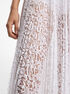 michael kors pleated floral lace maxi skirt