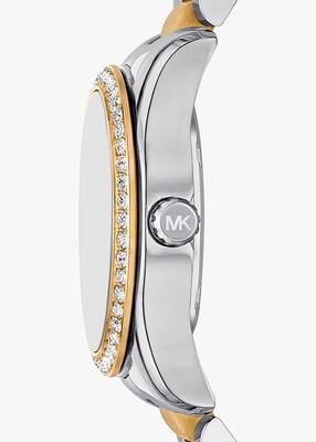michael kors lexington pav  two tone watch
