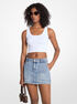 Frayed Denim Mini Skirt michael kors frayed denim mini skirt