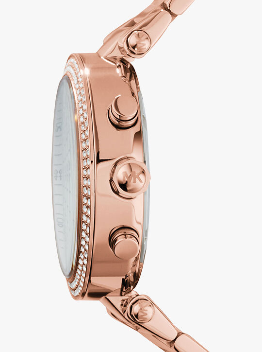 ساعة مايكل كورس باركر كرونوغراف من الستانلس ستيل باللون الذهبي الوردي michael kors ساعة مايكل كورس باركر كرونوغراف من الستانلس ستيل باللون الذهبي الوردي