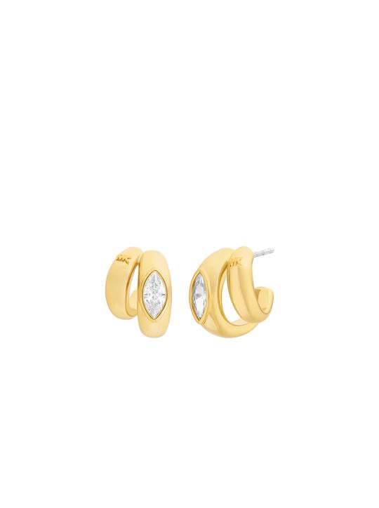 Marquise Cut Cubic Zirconia Double Hoop Earrings michael kors marquise cut cubic zirconia double hoop earrings