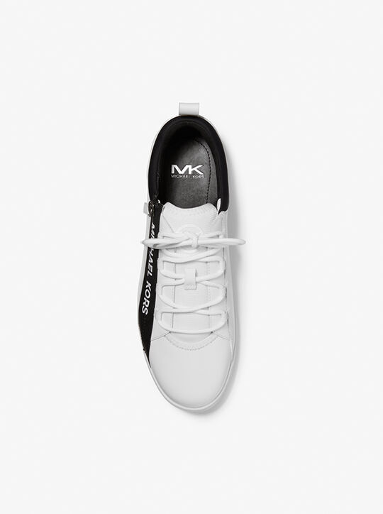 Keating Leather and Mesh Zip-Up Sneaker michael kors keating leather and mesh zip up sneaker