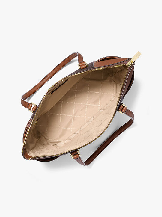 michael kors حقيبة شارلوت كبيرة وجلد وسحاب علوي