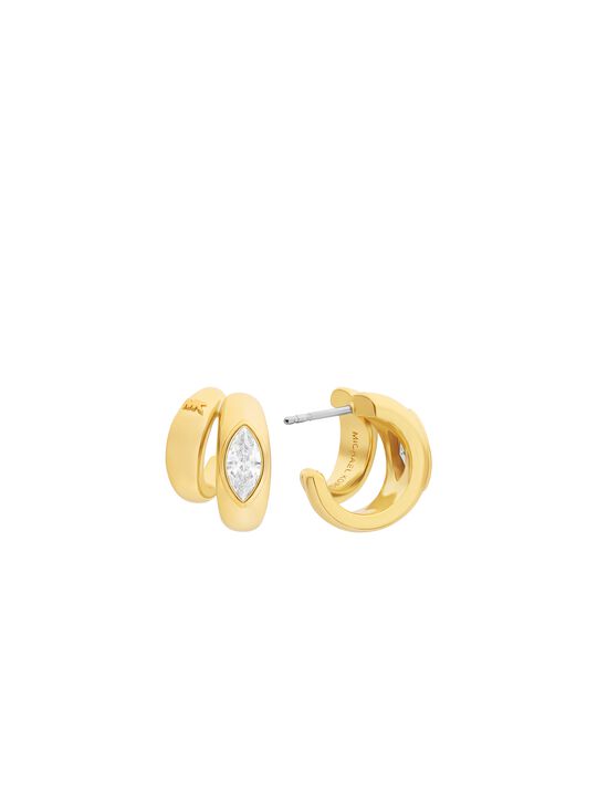 Marquise Cut Cubic Zirconia Double Hoop Earrings michael kors marquise cut cubic zirconia double hoop earrings
