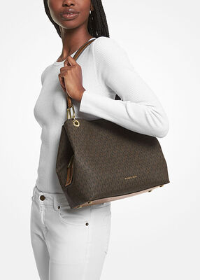 michael kors kensington large signature logo tote bag