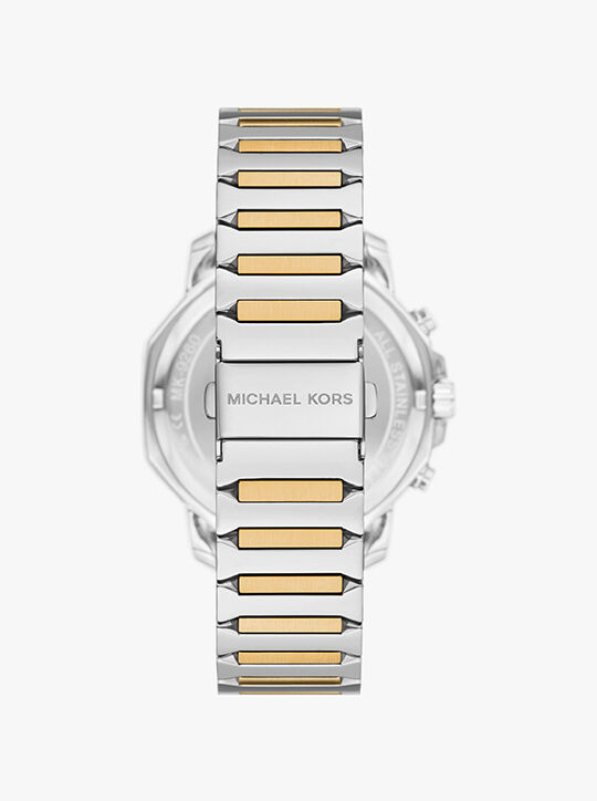 Oversized Prescott Two-Tone Watch michael kors oversized prescott two tone watch