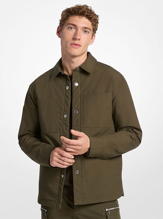 michael kors جاكيت قميص مبطنة من القطن المرن