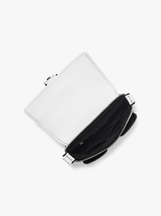 michael kors colby medium grommeted leather messenger bag