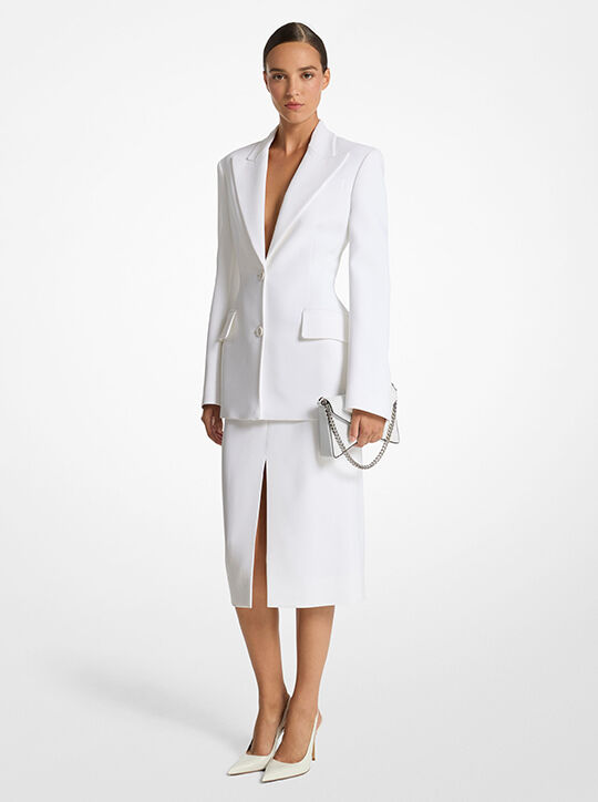 michael kors belted crepe sabl  sculpted blazer