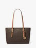 Quinn Medium Signature Logo and Leather Tote Bag michael kors quinn medium signature logo and leather tote bag