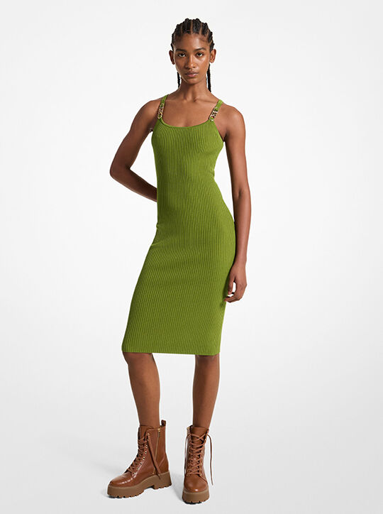 Ribbed Stretch Knit Midi Tank Dress michael kors ribbed stretch knit midi tank dress