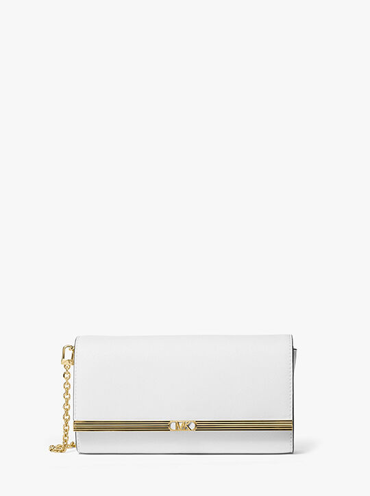 michael kors حقيبة كلاتش مونا كبيرة من جلد سافيانو