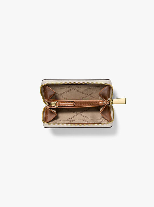michael kors jet set small signature logo zip around card case