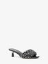 Amal Crystal Embellished Leather Kitten Heel Sandal michael kors amal crystal embellished leather kitten heel sandal