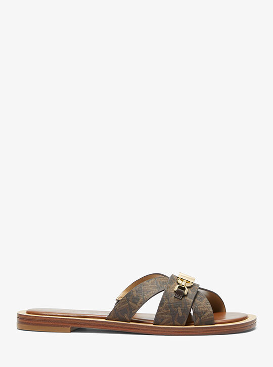 Tiffanie Empire Signature Logo Slide Sandal michael kors tiffanie empire signature logo slide sandal