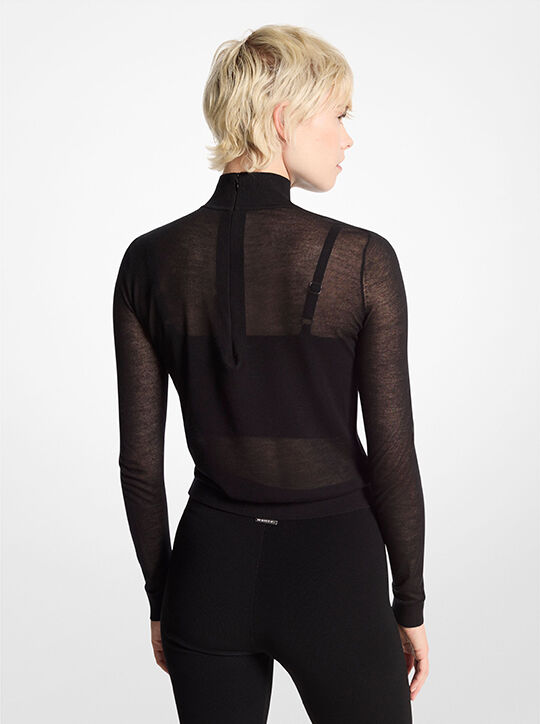 Sheer TK Mock Neck Top michael kors sheer tk mock neck top