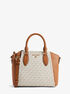 michael kors sienna medium logo and leather messenger bag