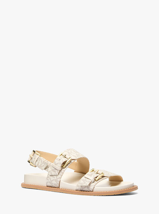 michael kors nia signature logo sandal