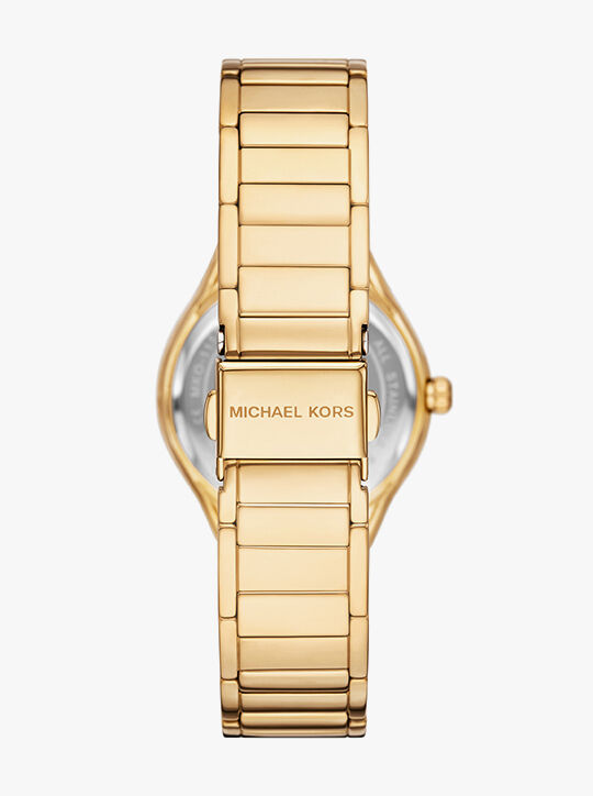 michael kors sylvia three hand gold tone watch