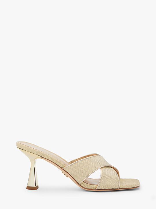 michael kors clara glitter chain mesh mule