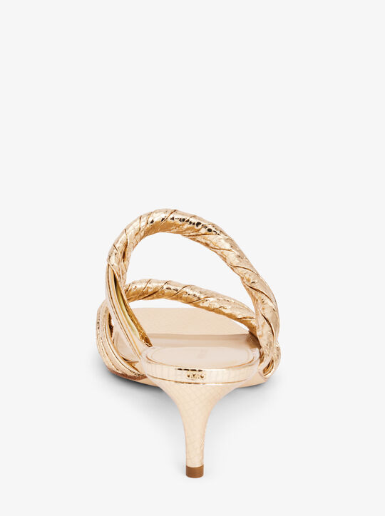Kiana Metallic Snake Embossed Leather Sandal michael kors kiana metallic snake embossed leather sandal