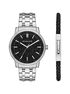 Oversized Wolfe Silver-Tone Watch and Bracelet Set michael kors oversized wolfe silver tone watch and bracelet set