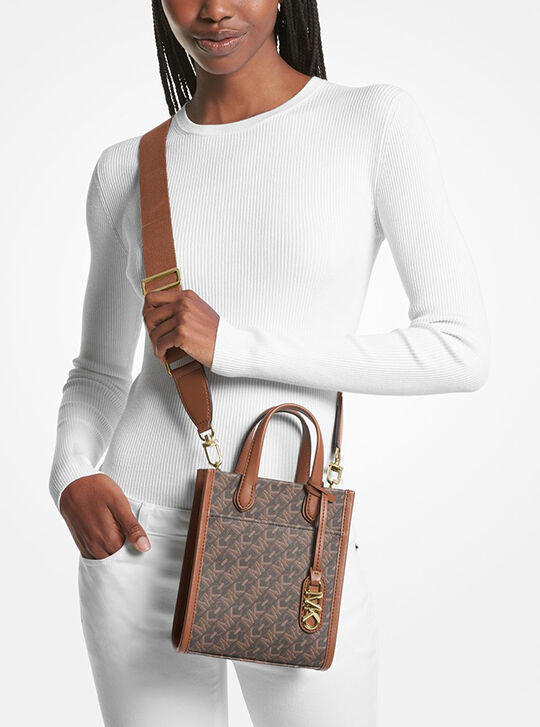 Gigi Extra-Small Empire Signature Logo Crossbody Bag, BRN/LUGGAGE