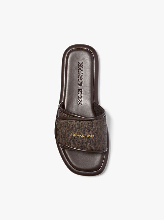 Suki Signature Logo Slide Sandal michael kors suki signature logo slide sandal
